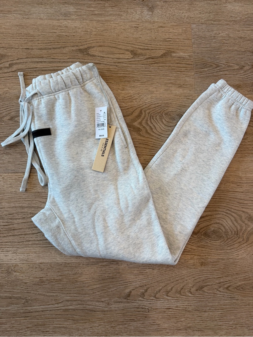 Essentials men’s Light Gray Sweatpants with Drawstring